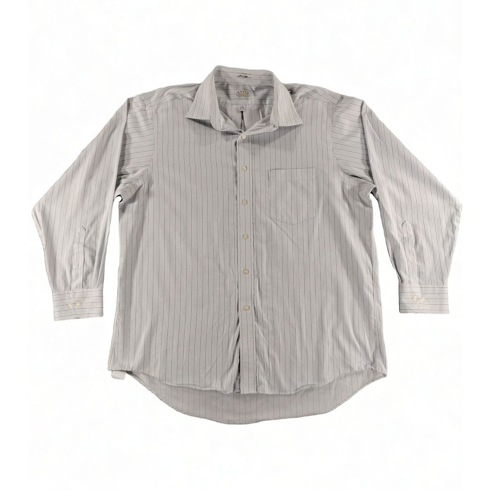 Preppy Minimalist Eagle Shirtmakers 17.5 34/35 Dress Shirt Cotton Long Sleeve